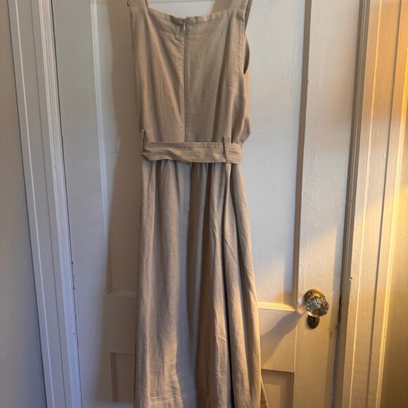 Nicole Miller New York Tan Belted Midi Dress NWT - Picture 5 of 8